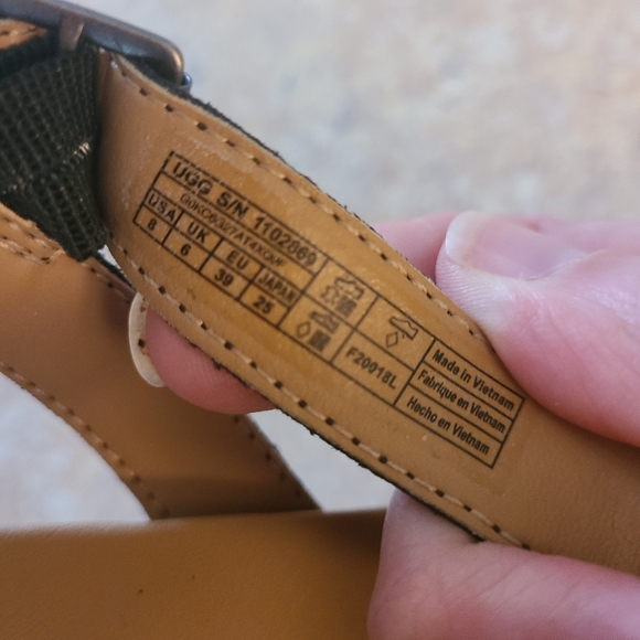 UGG Black Wedge Sandals in Size 8 - Picture 3 of 7